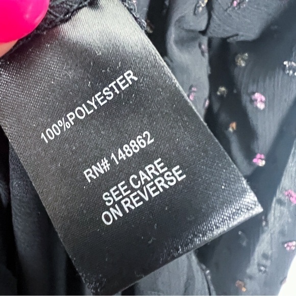 Torrid NWT Chiffon Rainbow Clip Dot Top, Black 3X - Whimsigoth, Semi-Sheer Shirt - Picture 10 of 12